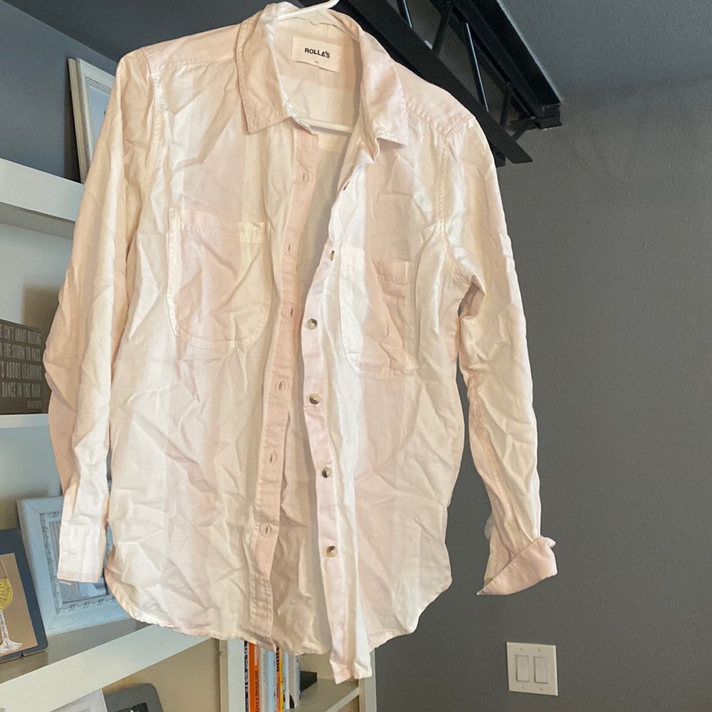 ROLLA’S pink & white striped dress shirt